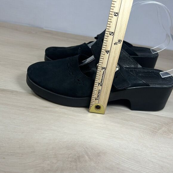 Fly Flot Black Suede Mules Clogs Womens 40 EU 8.5 US Comfort Shoe Made in Italy - Picture 12 of 12